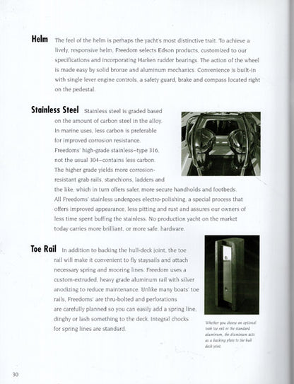 Freedom Yachts Sailboat Construction Brochure