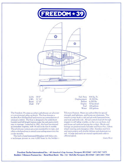 Freedom 39 Specification Brochure