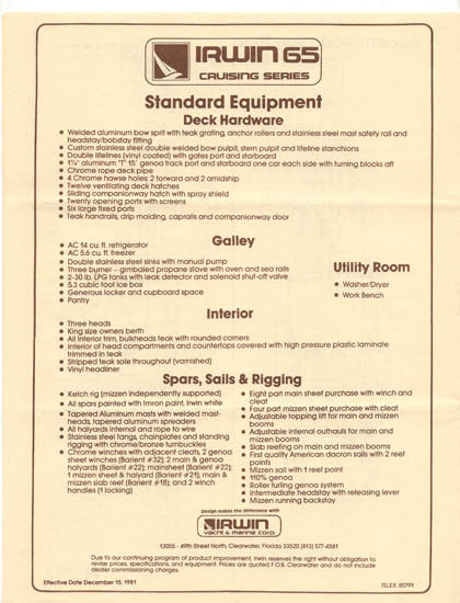 Irwin 65 Brochure