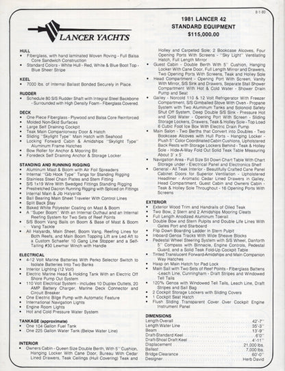 Lancer 42 Specification Brochure