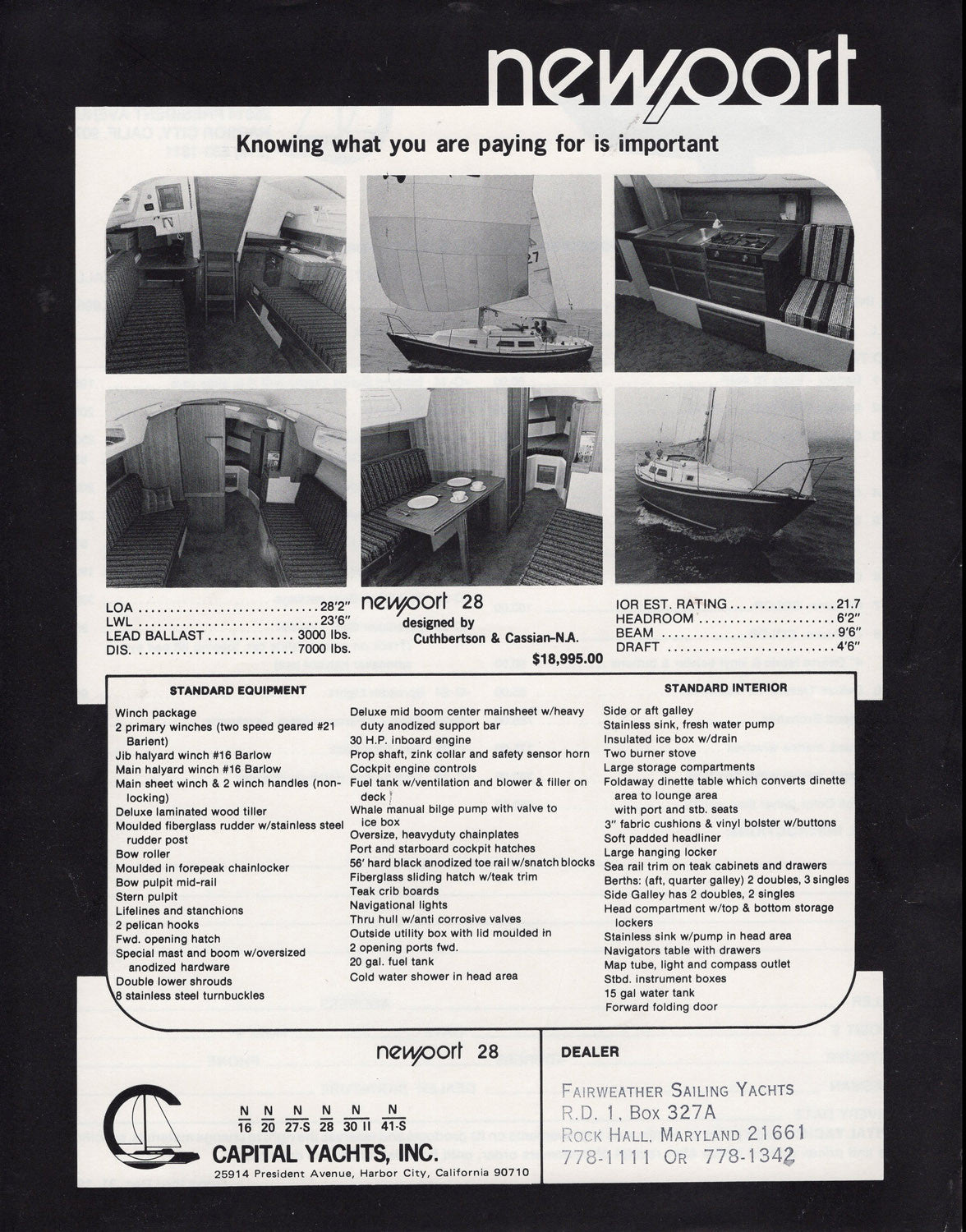 Newport 28 Specification Brochure