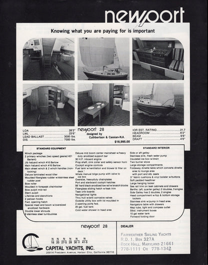 Newport 28 Specification Brochure
