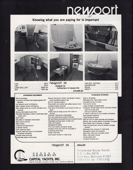Newport 28 Specification Brochure