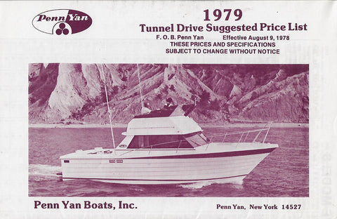 Penn Yan 1979 Price List