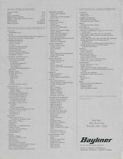 Bayliner 40 Yacht Brochure