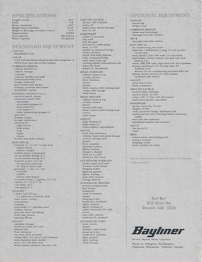 Bayliner 40 Yacht Brochure