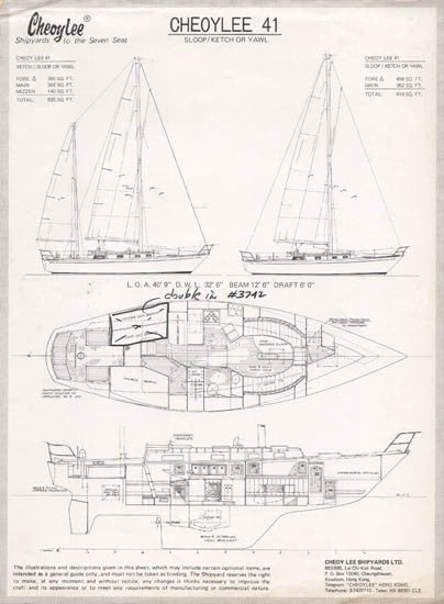 Cheoy Lee 41 Specification Brochure