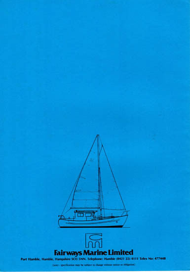 Fairways Fisher 31 Specification Brochure