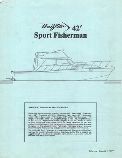 Uniflite 42 Sport Fisherman Specification Brochure