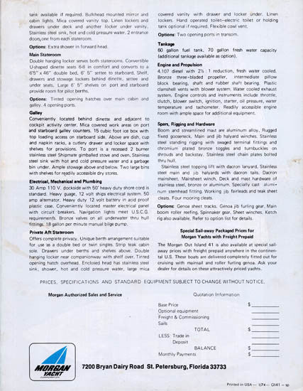 Morgan 41 Out Island Brochure