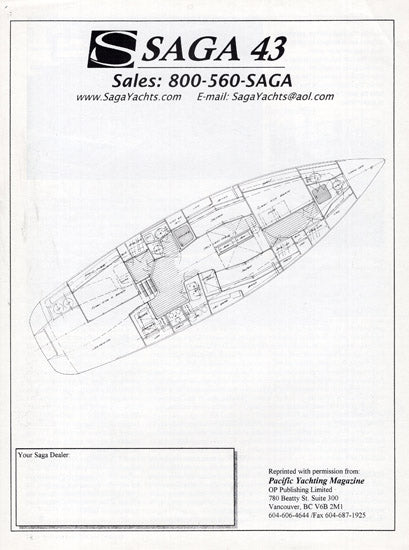 Saga 43 Pacific Yachting Magazine Reprint Brochure