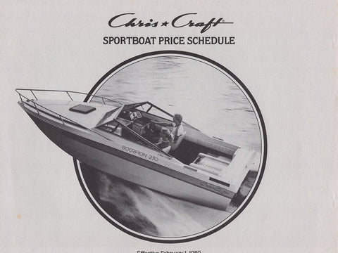 Chris Craft 1980 Sport Boats Price List