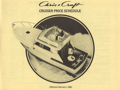 Chris Craft 1980 Cruisers Price List