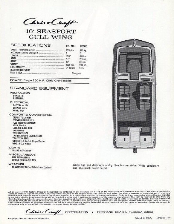 Chris Craft Seasport 16 Brochure