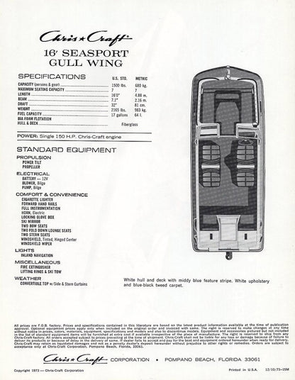 Chris Craft Seasport 16 Brochure