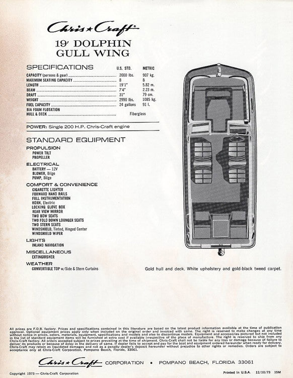 Chris Craft Dolphin 19 Brochure