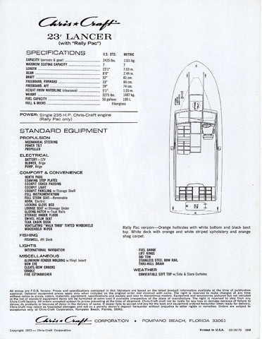 Chris Craft Lancer 23 [w/Rally Package] Brochure