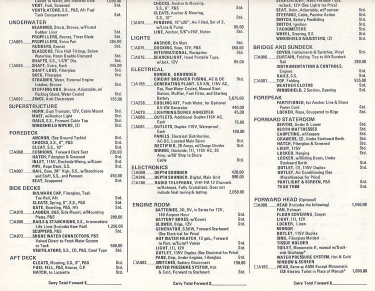 Chris Craft Catalina 35 Double Cabin Specification Brochure