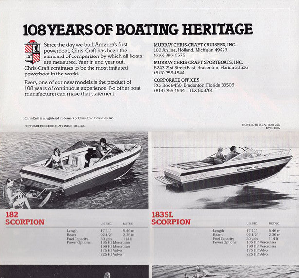 Chris Craft 1981 Full Line Brochure