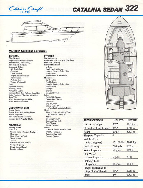 Chris Craft Catalina 322 Sedan Brochure