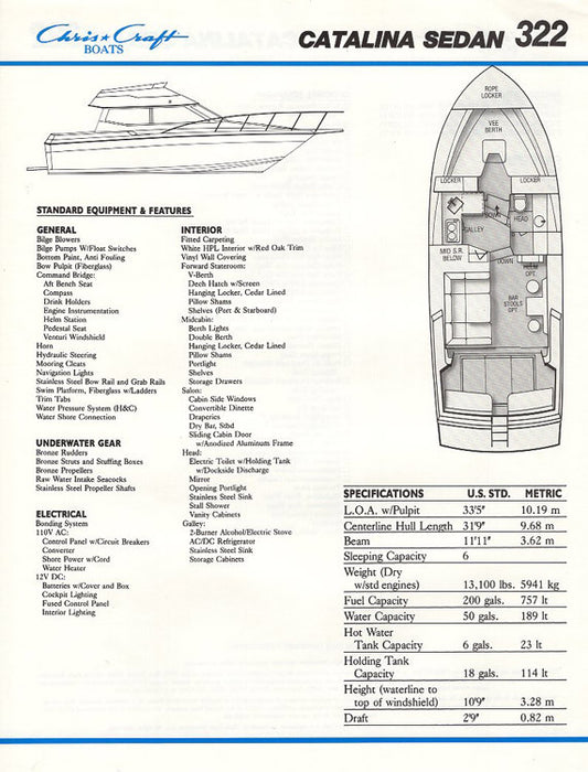 Chris Craft Catalina 322 Sedan Brochure