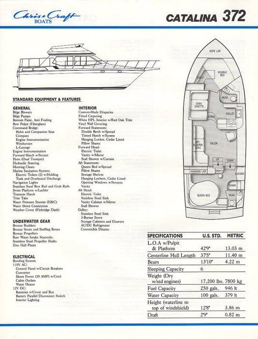Chris Craft Catalina 372 Brochure