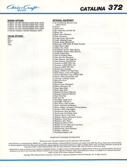 Chris Craft Catalina 372 Brochure