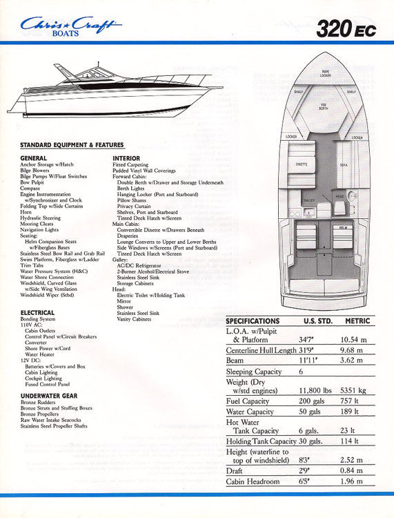 Chris Craft 320 Express Cruiser Brochure