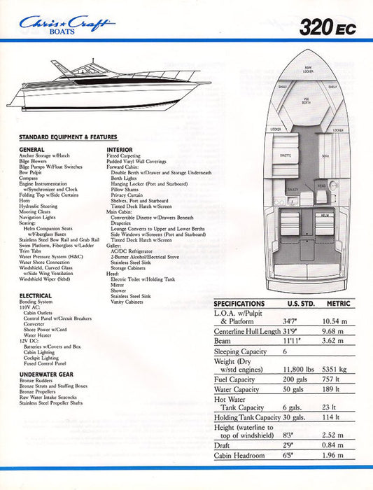 Chris Craft 320 Express Cruiser Brochure