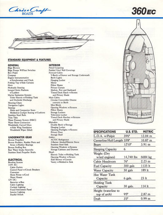 Chris Craft 360 Express Cruiser Brochure
