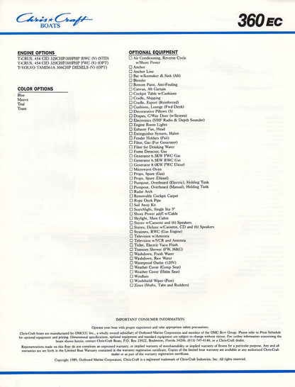 Chris Craft 360 Express Cruiser Brochure