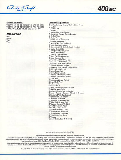 Chris Craft 400 Express Cruiser Brochure