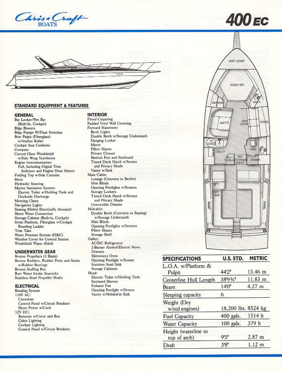 Chris Craft 400 Express Cruiser Brochure