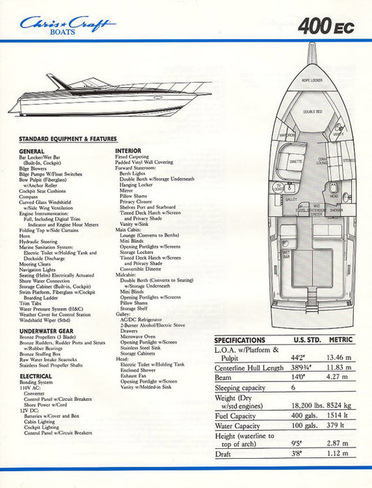 Chris Craft 400 Express Cruiser Brochure
