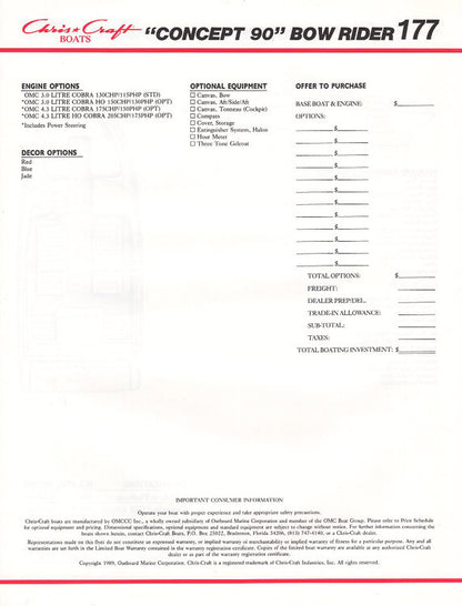 Chris Craft Concept Bowrider 177 Brochure