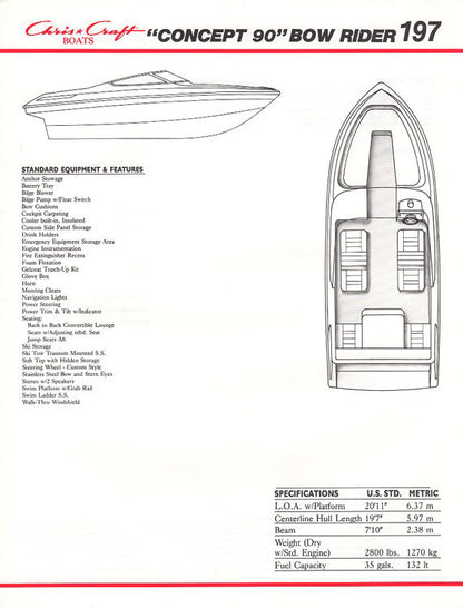 Chris Craft Concept Bowrider 197 Brochure