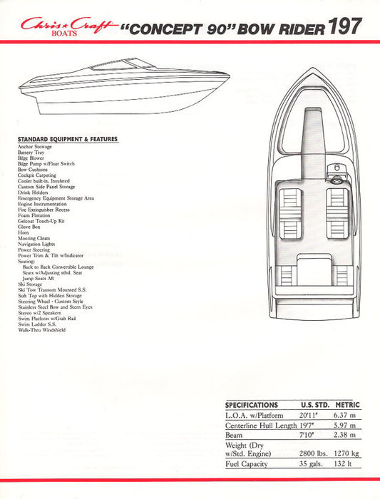 Chris Craft Concept Bowrider 197 Brochure