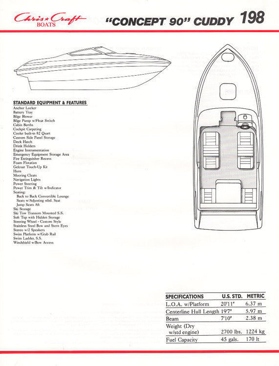 Chris Craft Concept Cuddy 198 Brochure