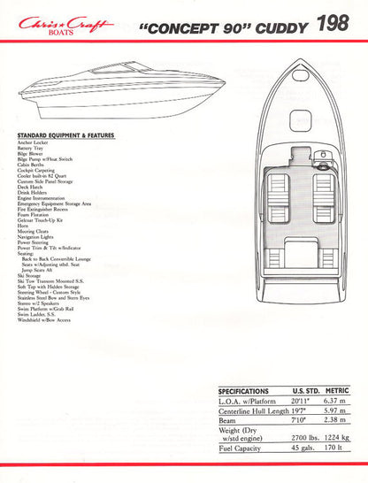 Chris Craft Concept Cuddy 198 Brochure