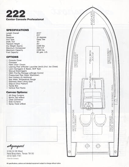 Aquasport 222 Center Console Professional Brochure