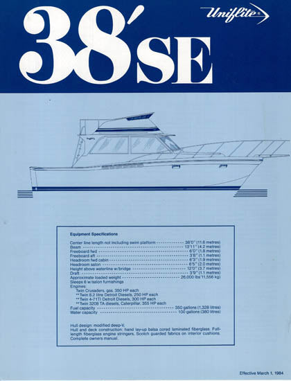 Uniflite 38 SE Specification Brochure