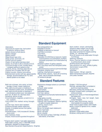 Uniflite 42 SE Sedan Specification Brochure