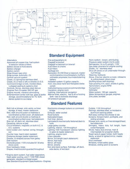 Uniflite 42 SE Sedan Specification Brochure