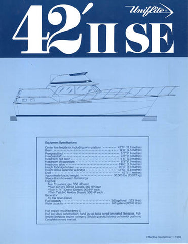 Uniflite 42 SE Sedan Specification Brochure