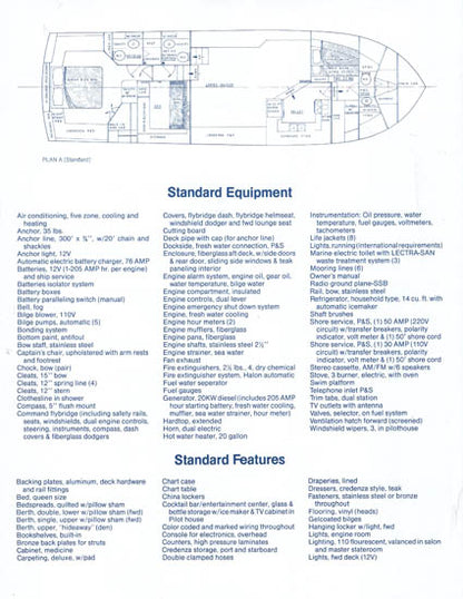 Uniflite 50 Motor Yacht  Specification Brochure