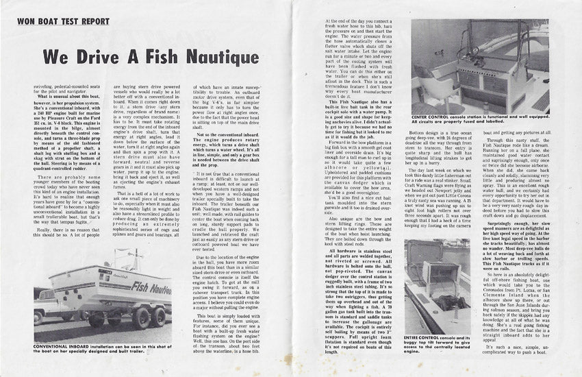 Correct Craft Fish Nautique Western Boating Magazine Reprint Brochure