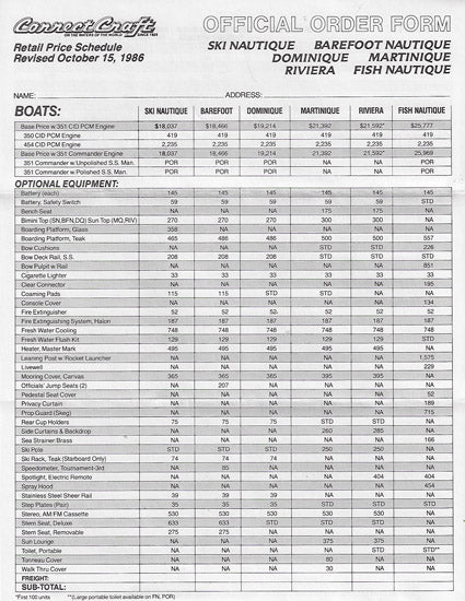Correct Craft 1987 Nautiques Full Line Brochure