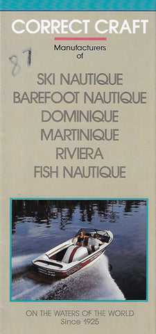 Correct Craft 1987 Nautiques Full Line Brochure