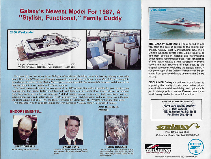 Galaxy 1987 Brochure