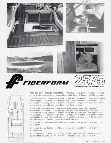 Fiberform 2575 Bermuda Sunbridge Specification Brochure